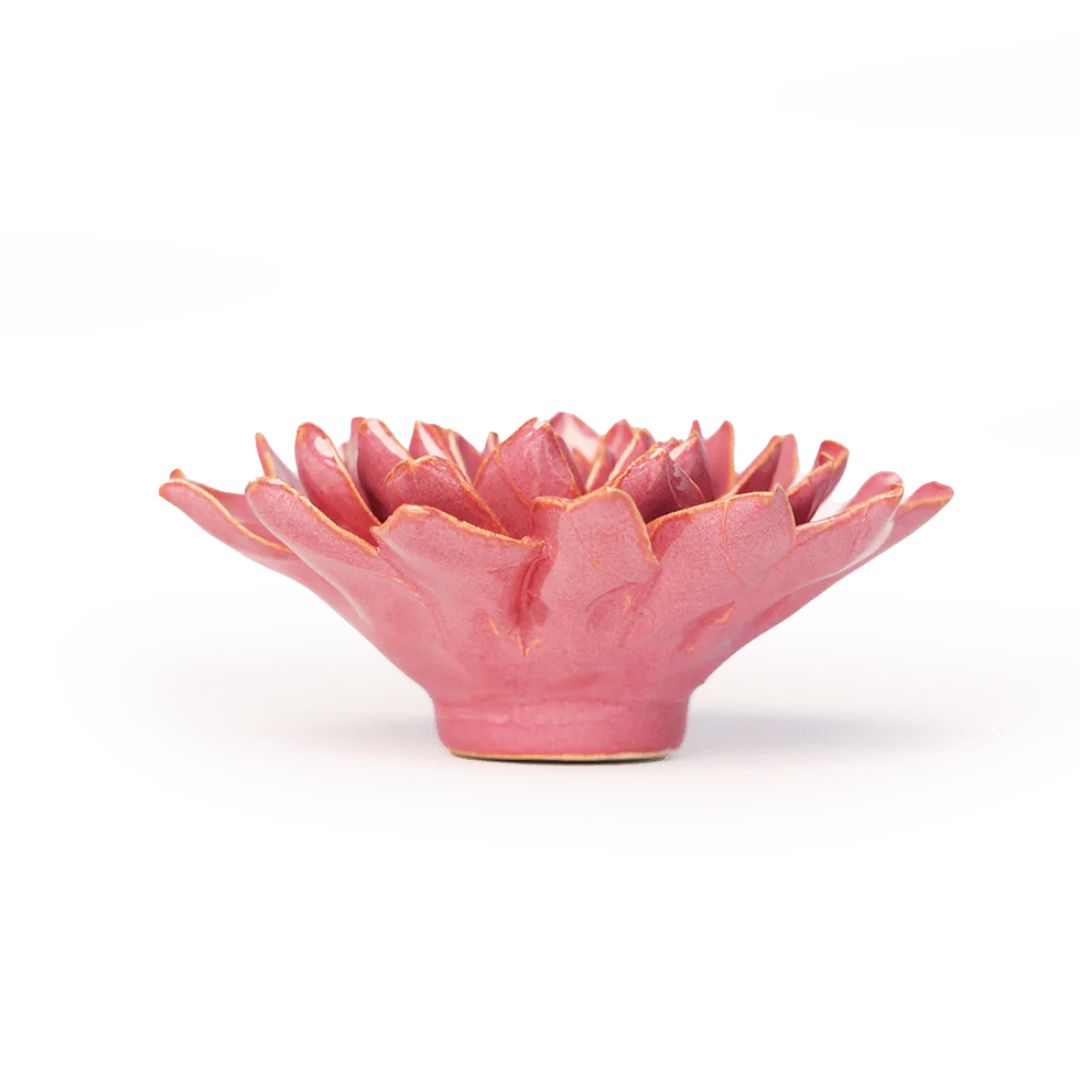 Azalea Ceramic Flower – Chive – Blush Pink – 5.25″ x 2.25″